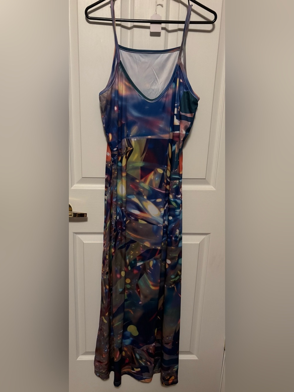 Multi-Color Abstract Print Women's maxi Dress